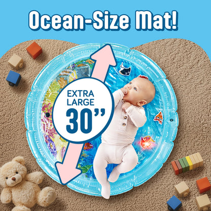 Diagram showing baby motor skill development on water mat
