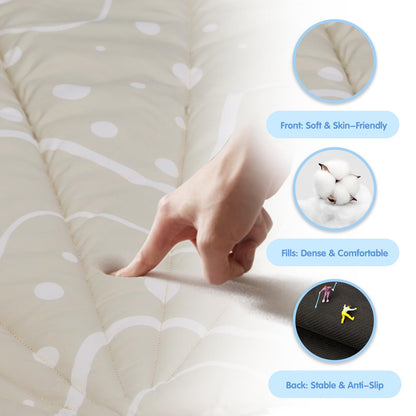 Close up of the non-slip fabric texture on the baby play gym