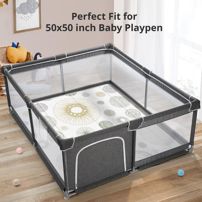 Piglog baby play mat showing the neutral light gray reversible side
