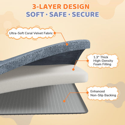 Non-slip bottom view of Omzer baby playpen floor mat