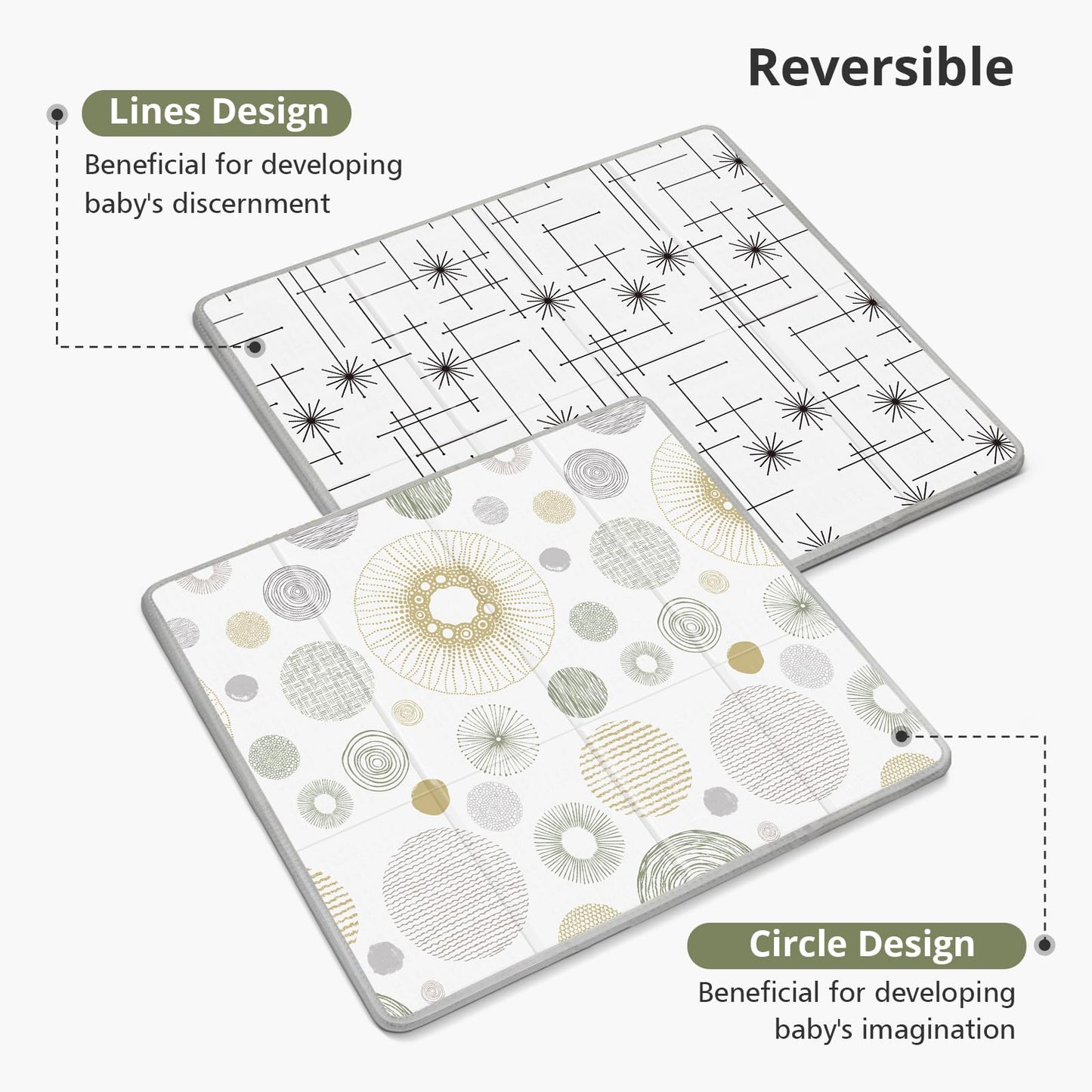 Close up of high density foam texture on Piglog baby play mat