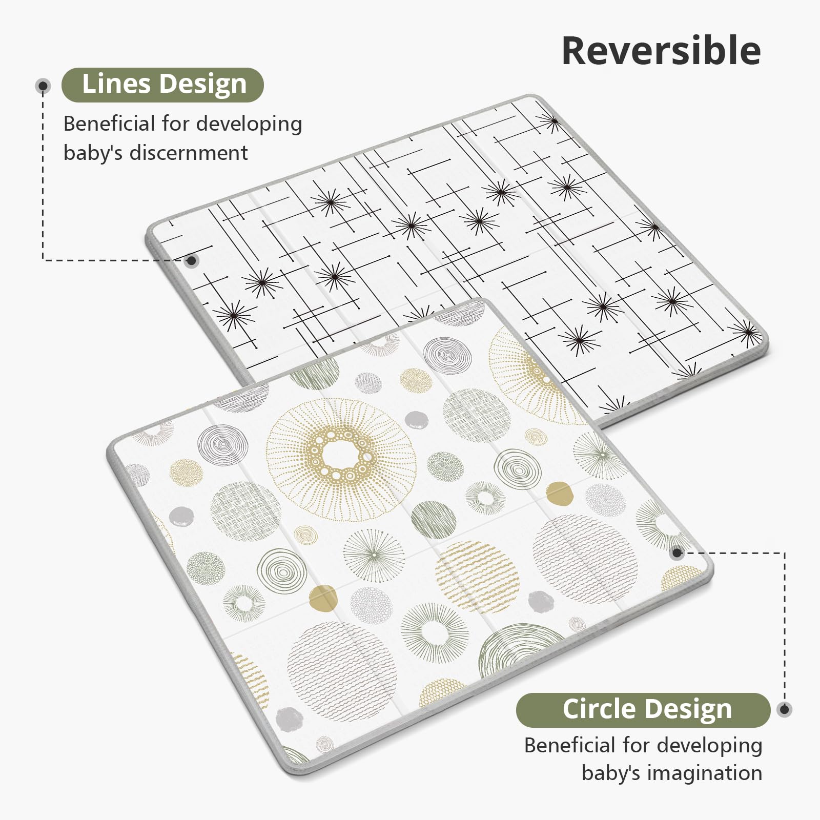 Close up of high density foam texture on Piglog baby play mat