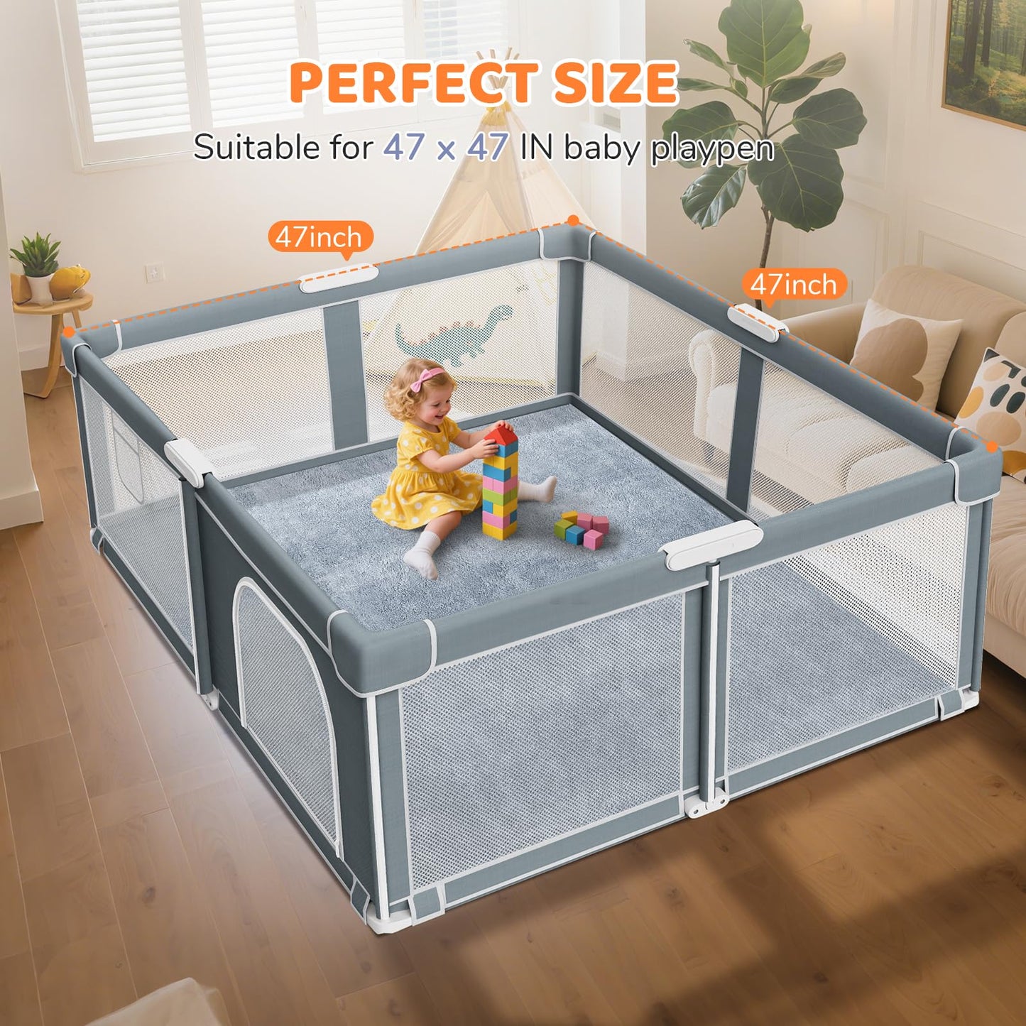 Removable cover detail of Omzer toddler activity mat