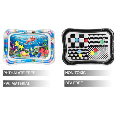 PandaEar infant inflatable water mat black and white high contrast design