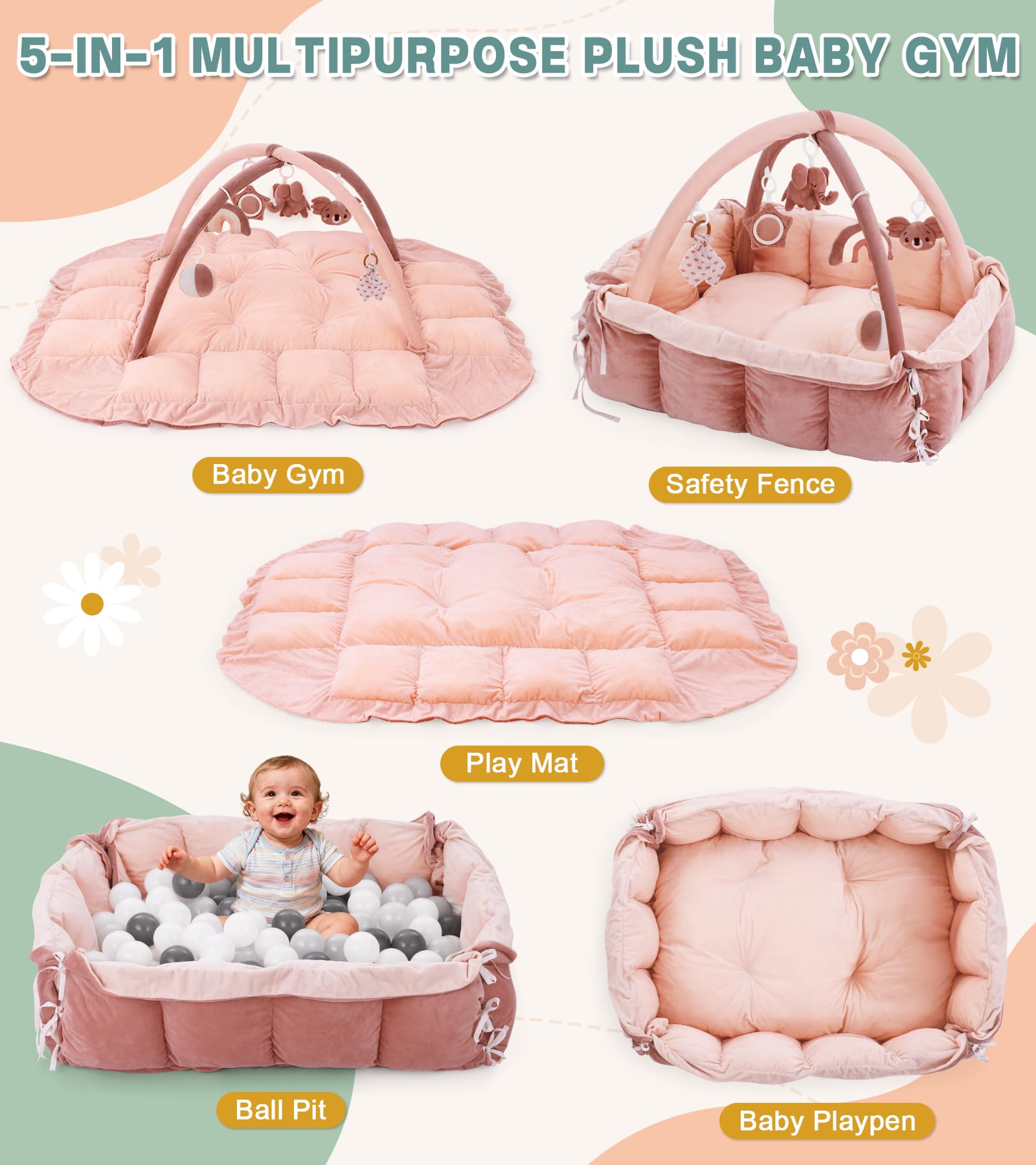 Foryoomi baby activity mat used for tummy time