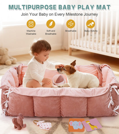 Detailed view of 6 detachable sensory toys for motor skills