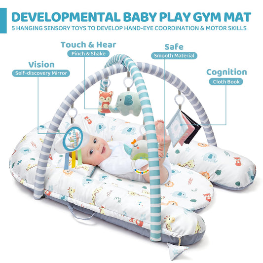 Baby using Jyusmile activity mat for tummy time