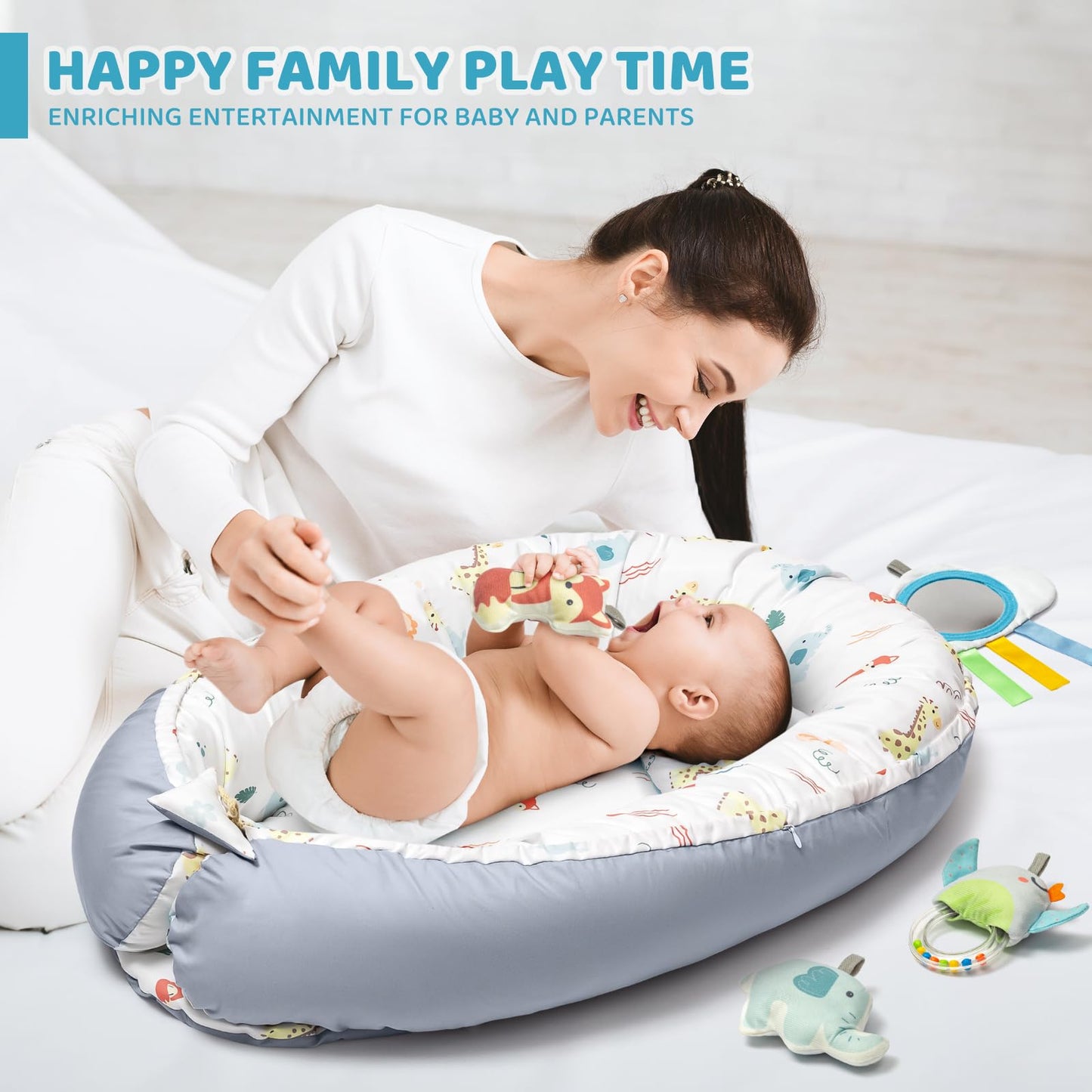 Portable folded 7-in-1 baby play gym for travel