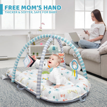 Side profile of safe bumper baby play mat