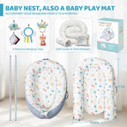 Lifestyle view of the Jyusmile 7-in-1 activity center set up securely inside a home nursery.