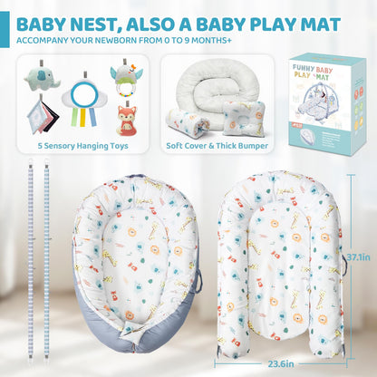Jyusmile baby play mat set for sensory development
