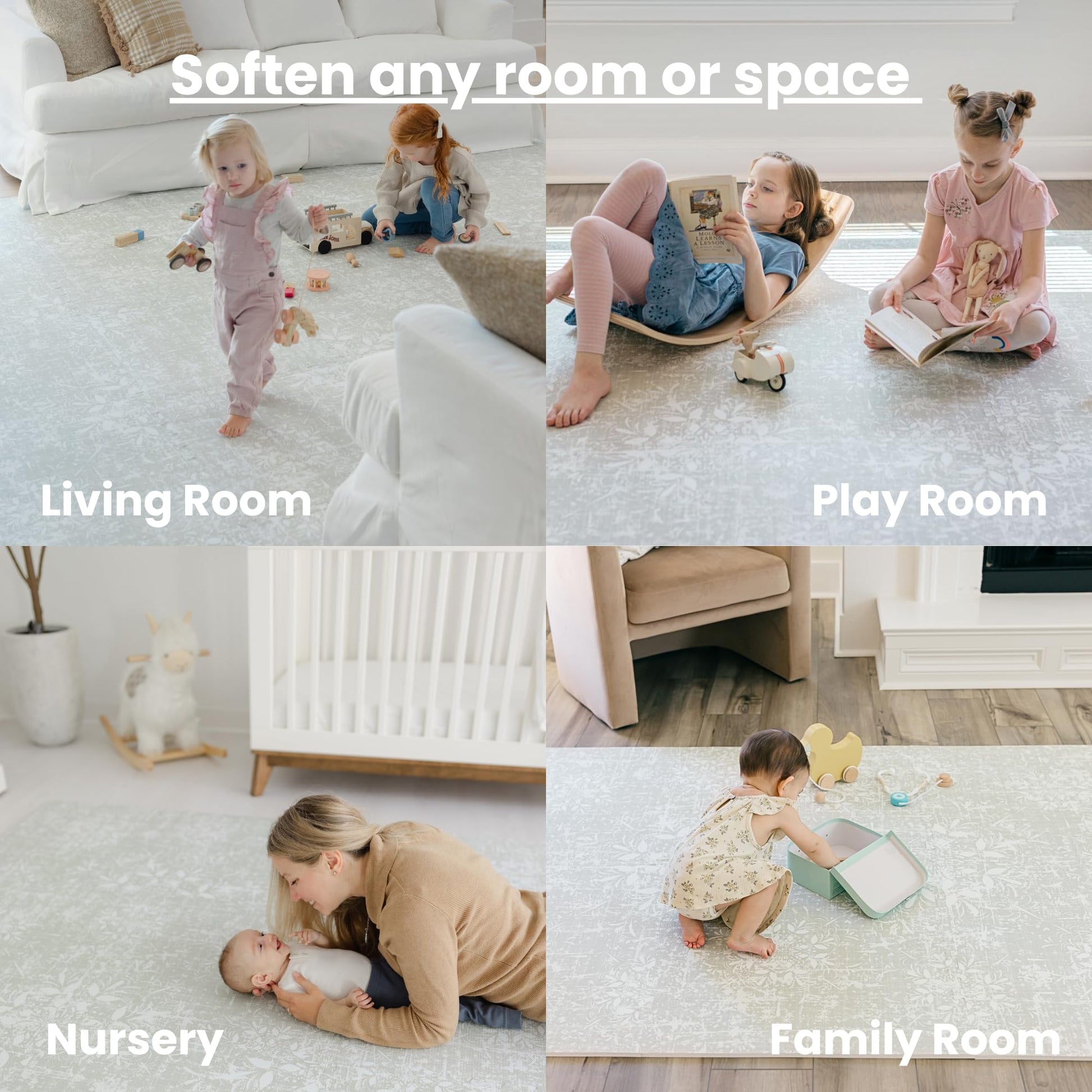 Little Landings play mat in a modern living room setting