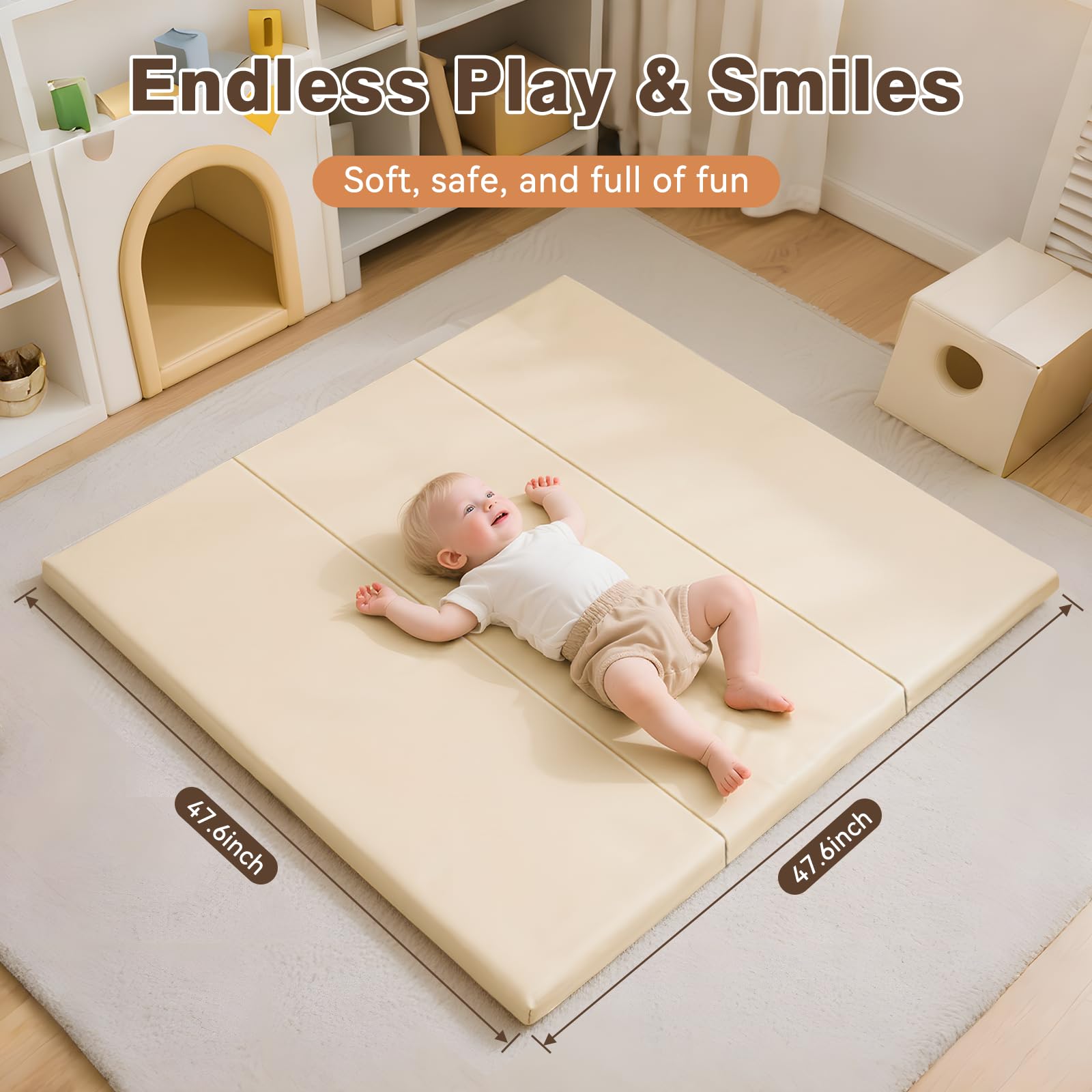 Todiby baby play mat thick foam padding detail