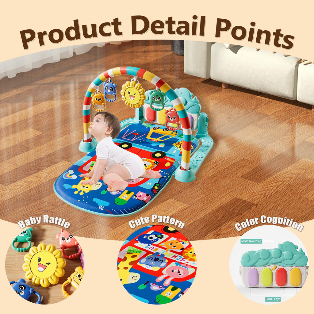 Close up of kick and play musical piano keyboard attachment
