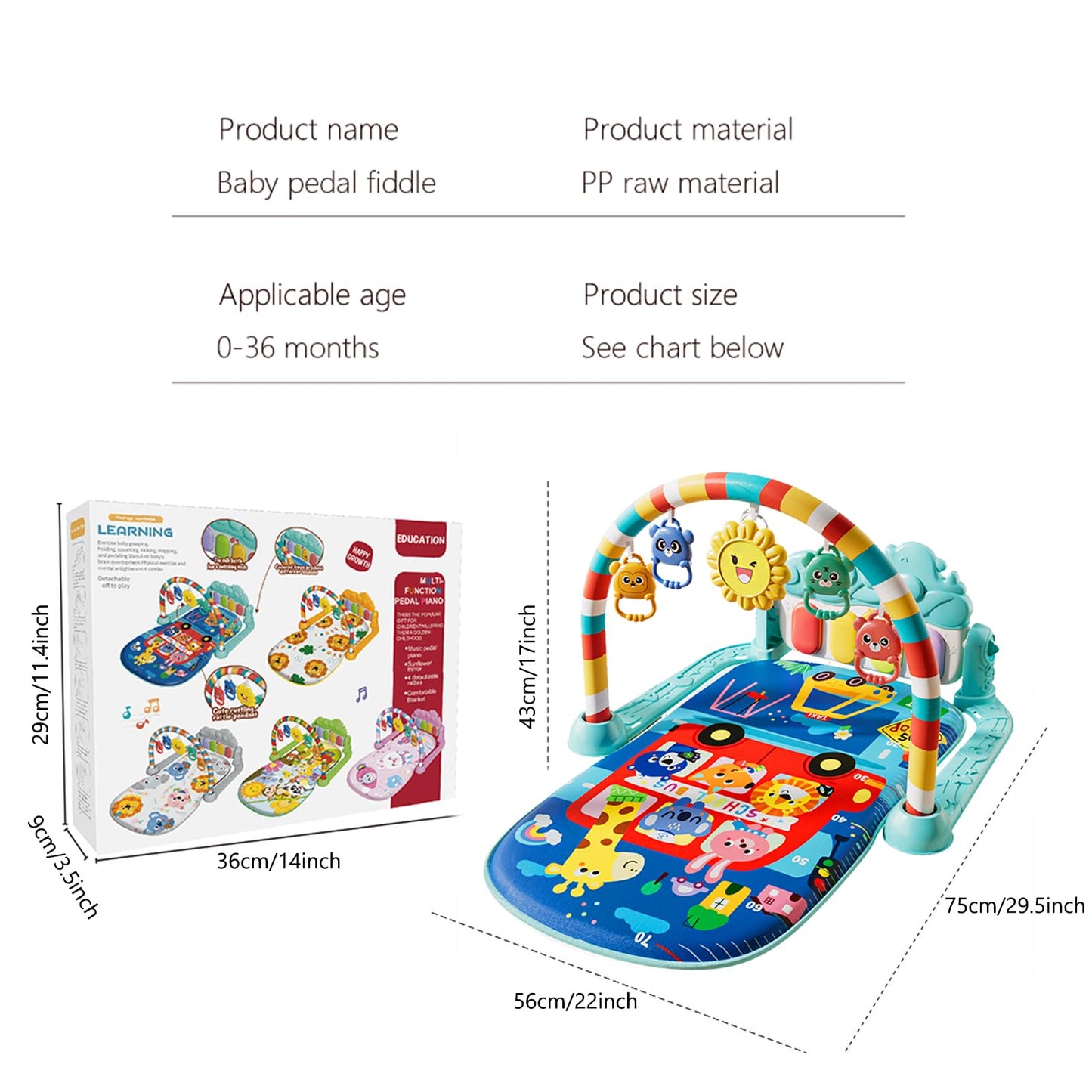 Top view of Alive Lovely Baby activity gym with hanging toys