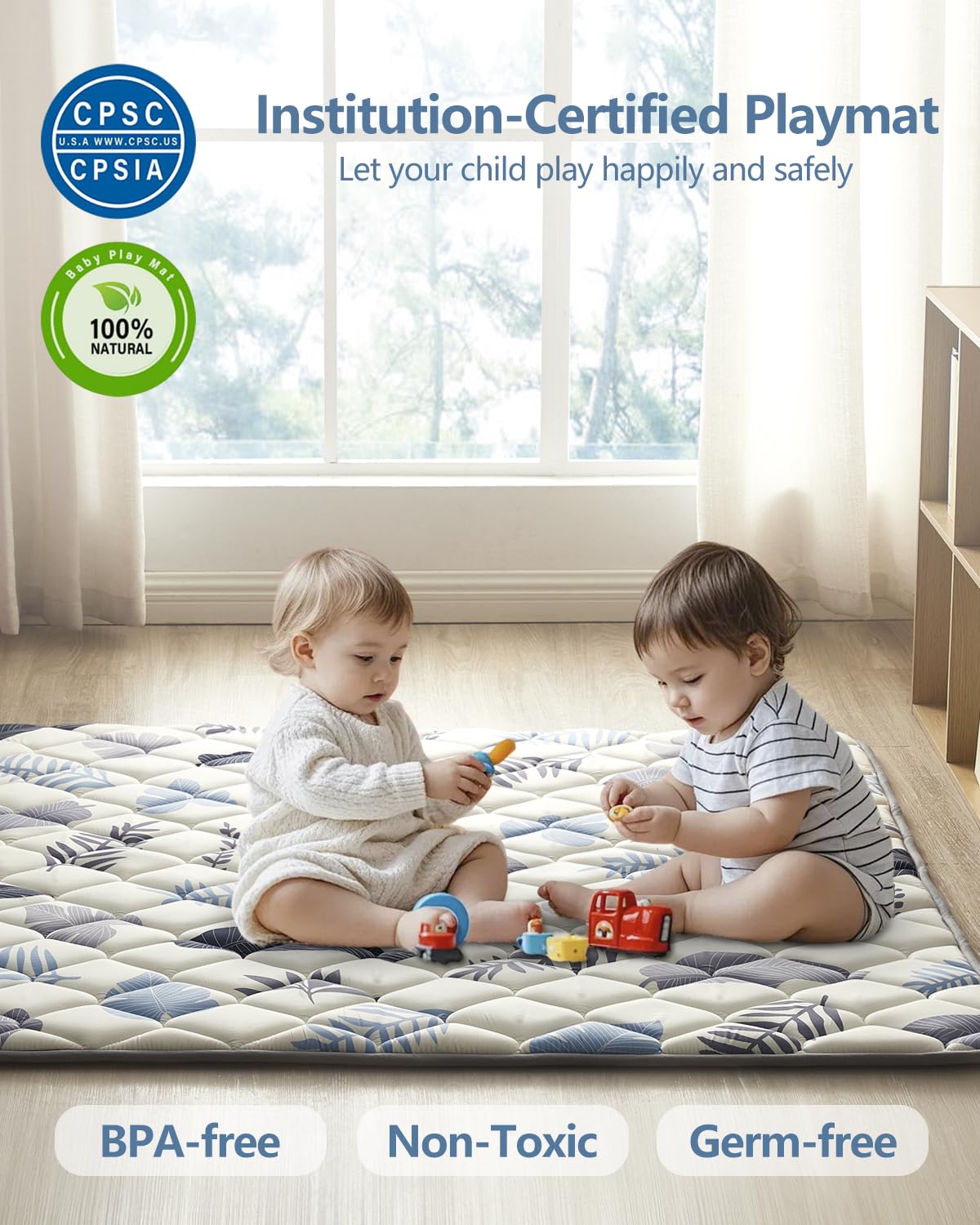 Quafret thick cushioned playmat inside a baby playpen