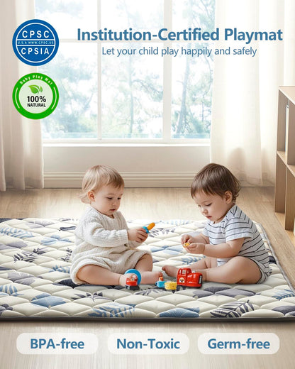 Quafret thick cushioned playmat inside a baby playpen