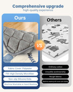 Quafret portable play mat folded and laid out in a modern living room