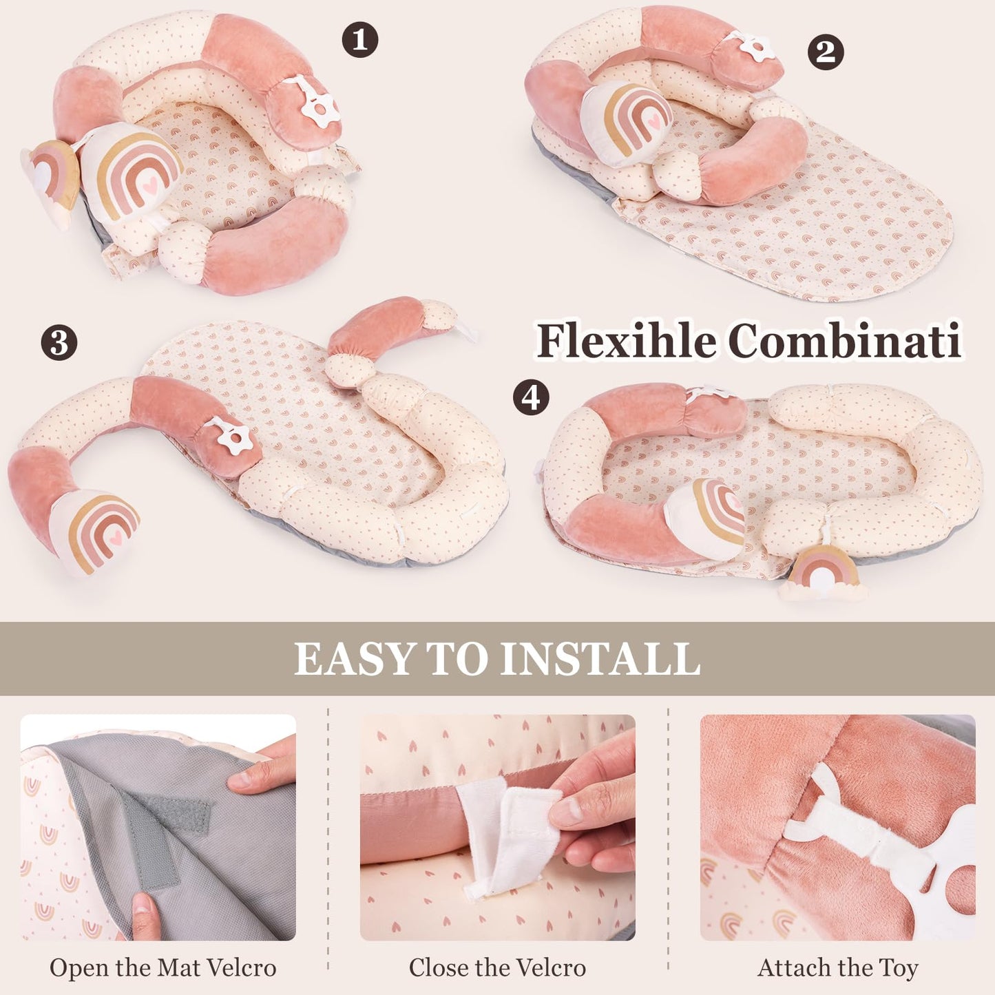 Top view of Foryoomi sensory development play mat