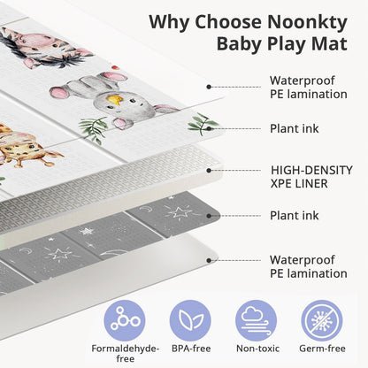 Folded Noonkty foam baby play mat with carry bag