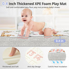 Close up view of the high density XPE foam thickness on the crawling mat