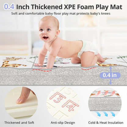 Noonkty baby play mat elephant pattern surface detail