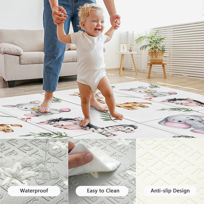 Baby crawling on Noonkty thick foam play mat