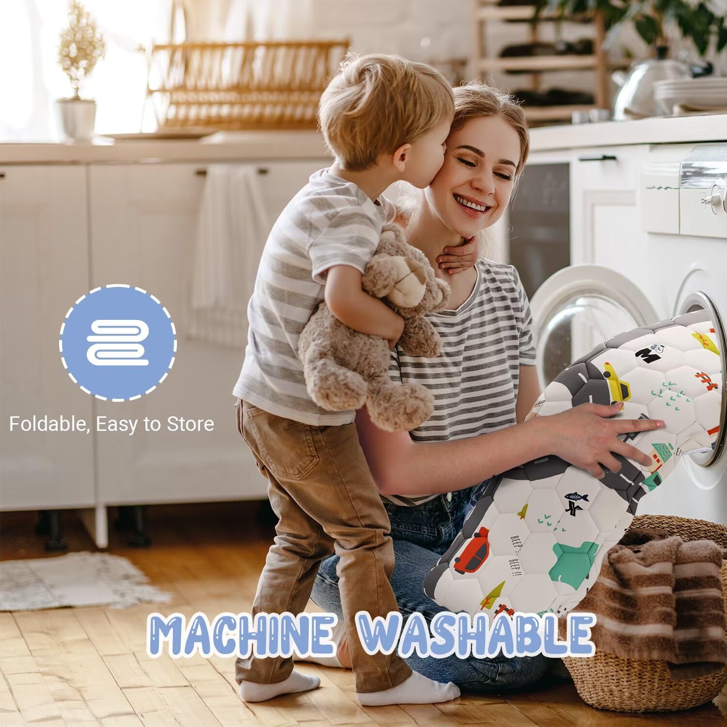 Machine washable Iebabay activity mat for infants and toddlers