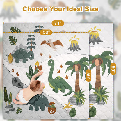 Tinyharbo baby play mat folded partially to show cushioning depth