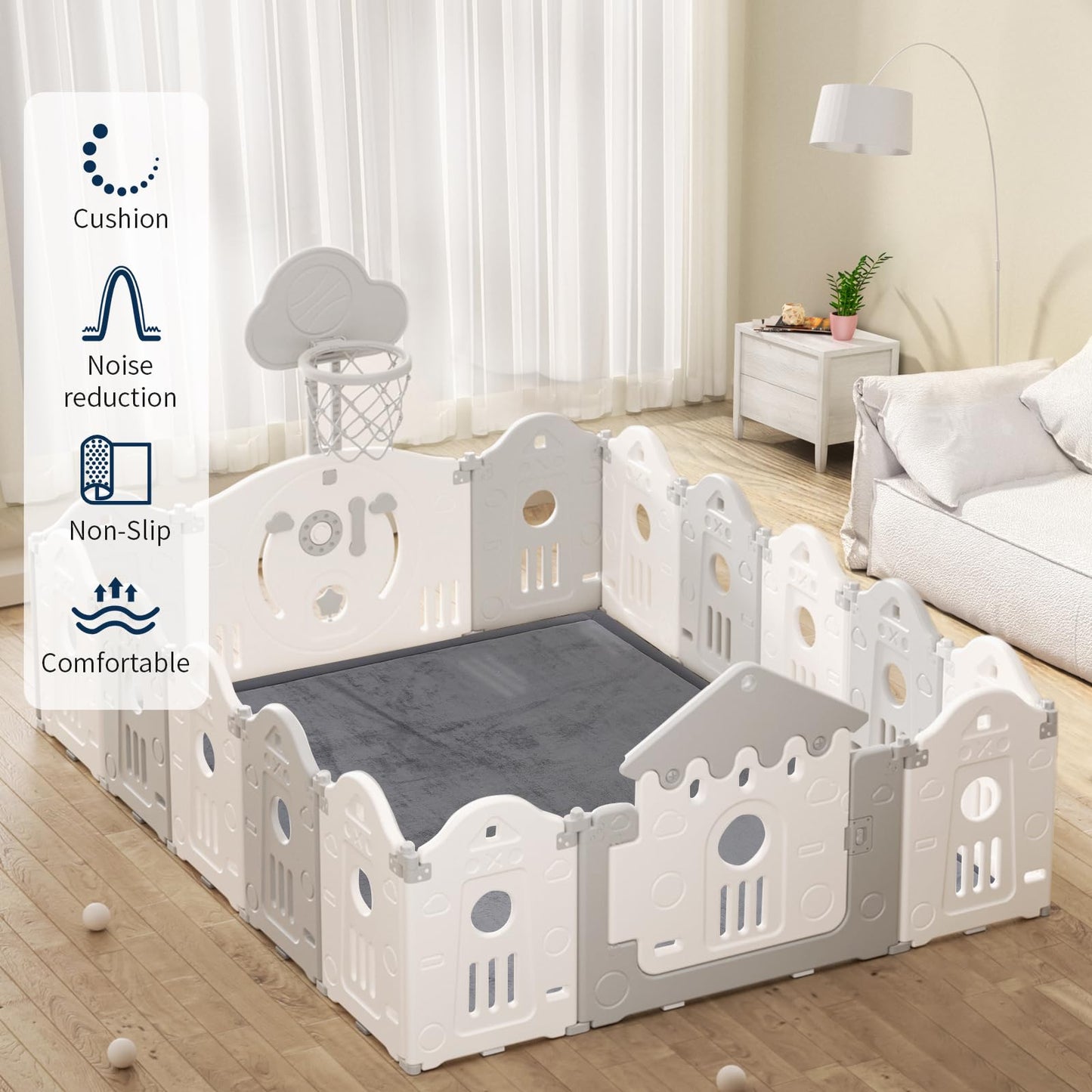 Non-slip backing detail on Acomopack play mat