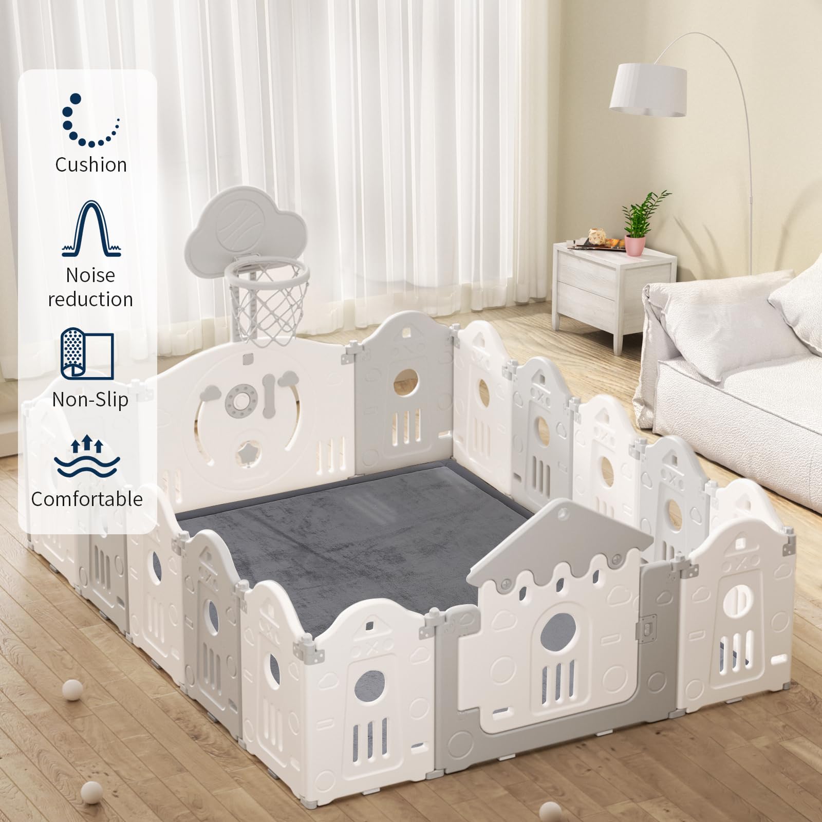 Non-slip backing detail on Acomopack play mat