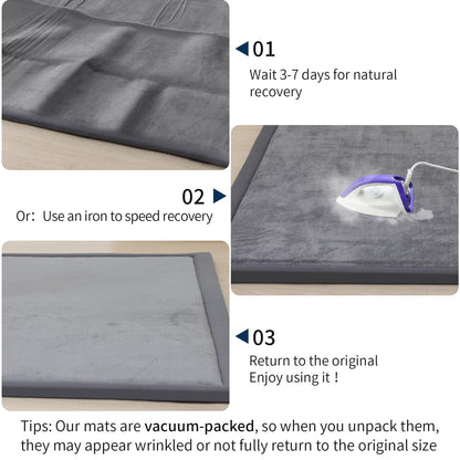 Tummy time baby on Acomopack memory foam mat