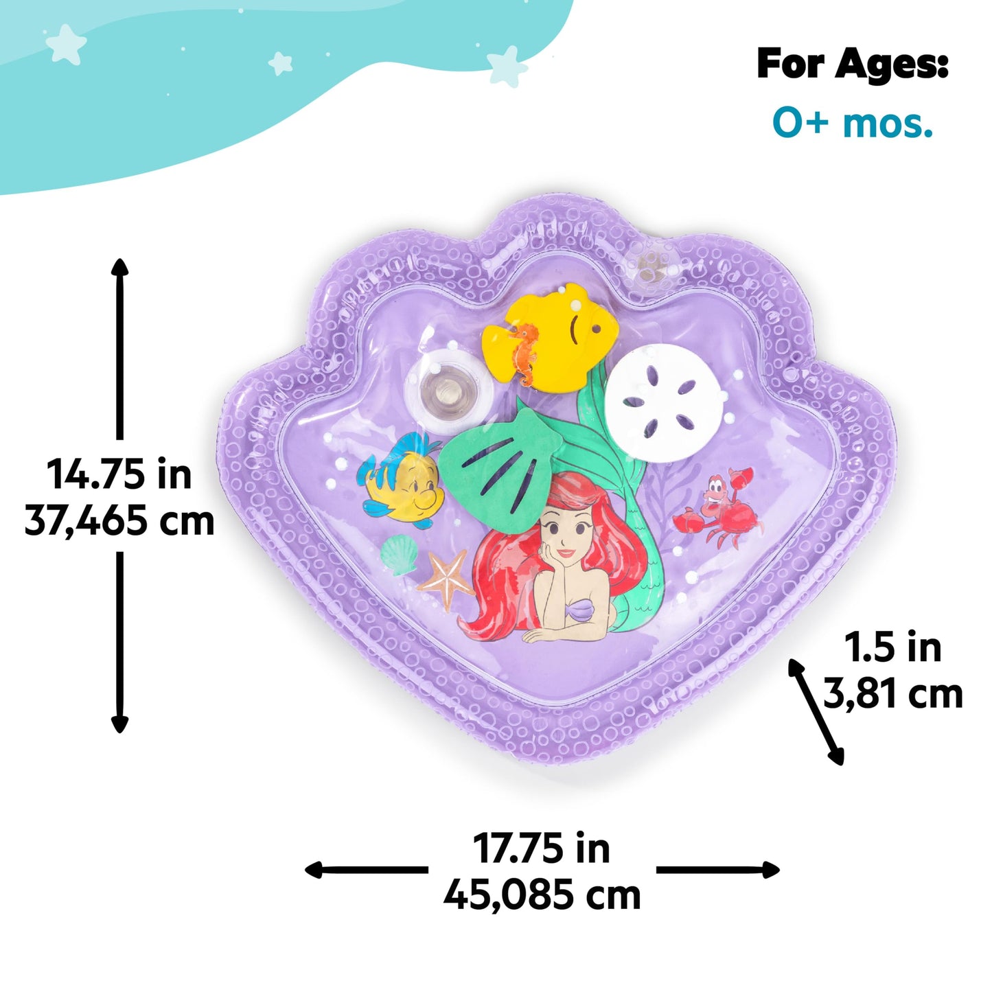 Bright Starts Disney water mat purple shell design