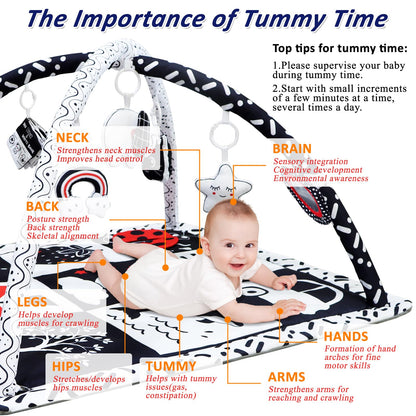 Detachable sensory toys included with Poycuna infant play gym