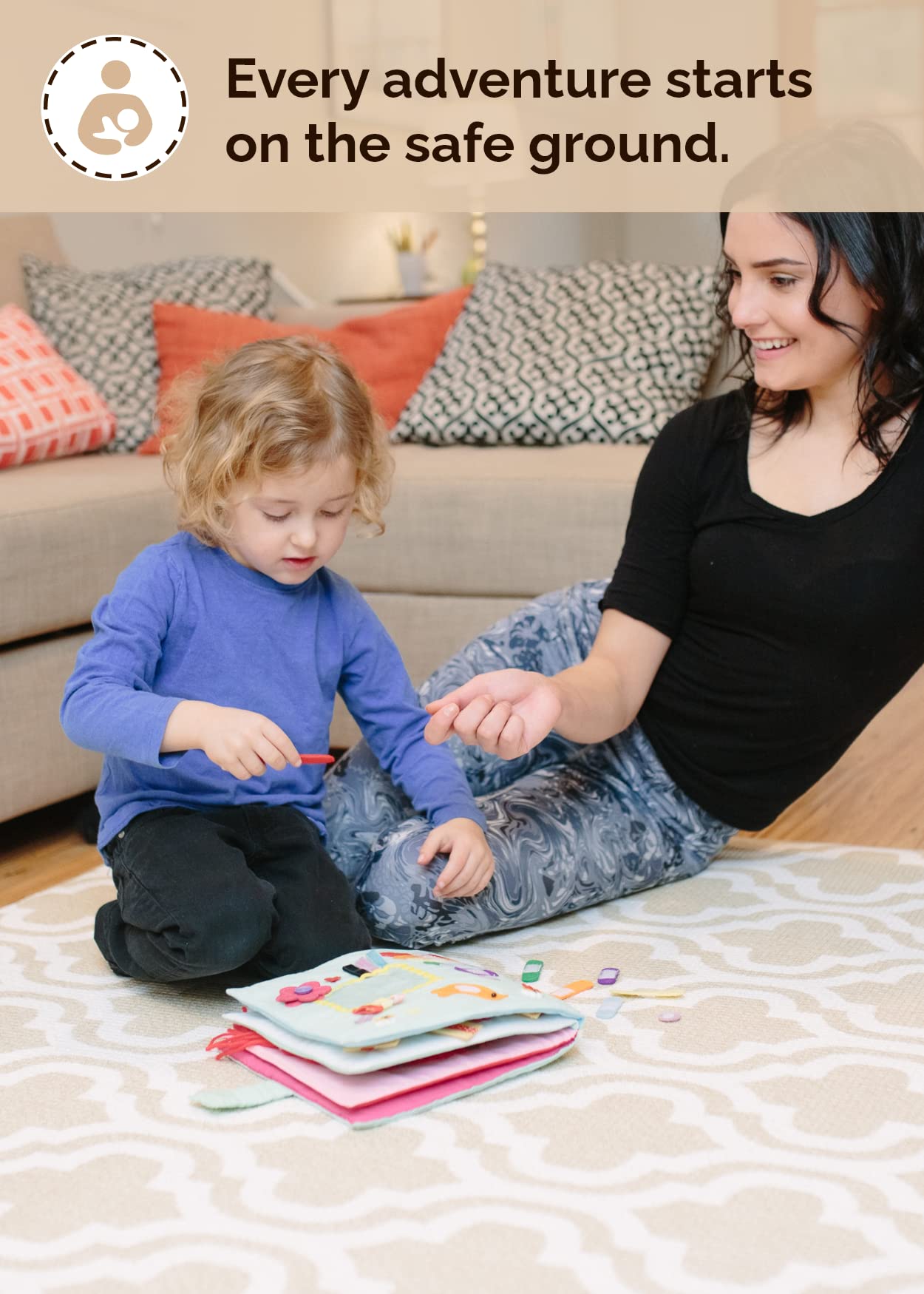 Baby Care Haute Collection waterproof play mat rolled up for storage