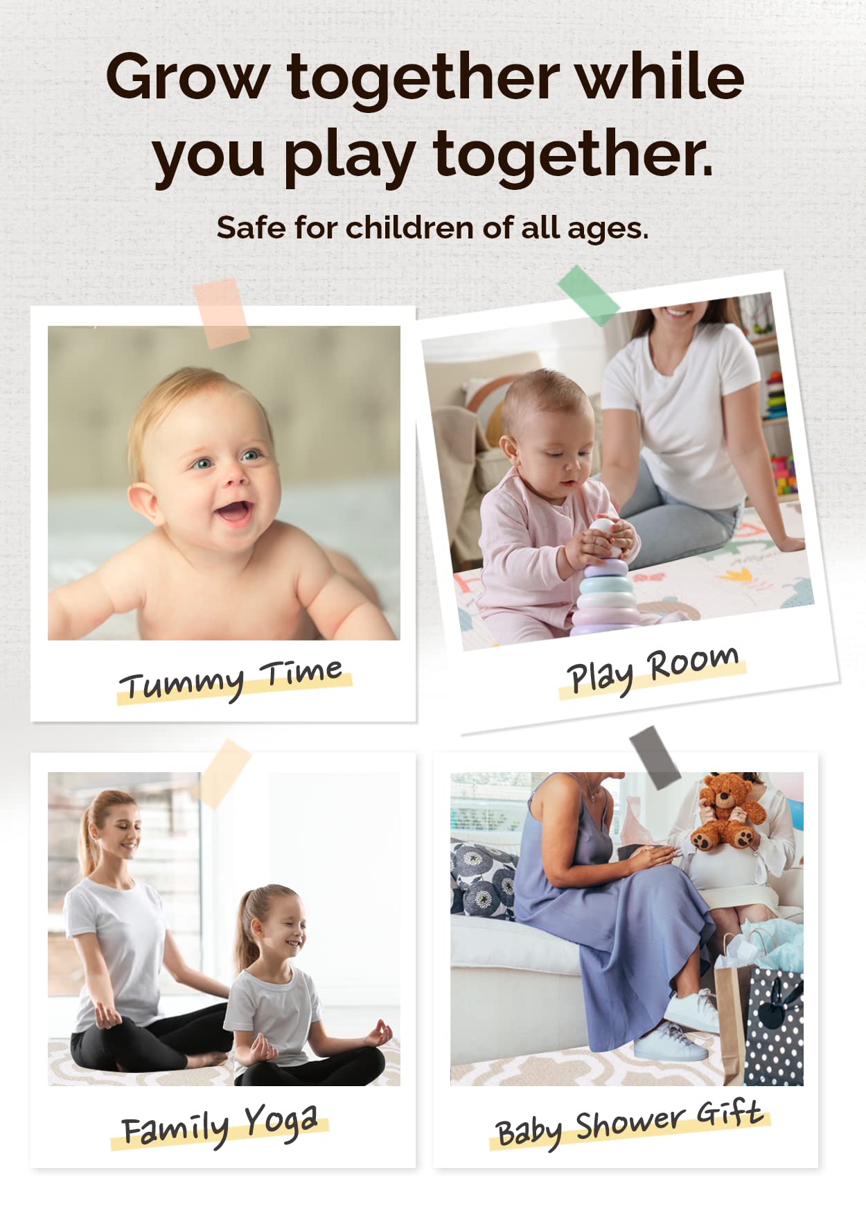 Wiping a spill off the waterproof surface of Baby Care floor mat