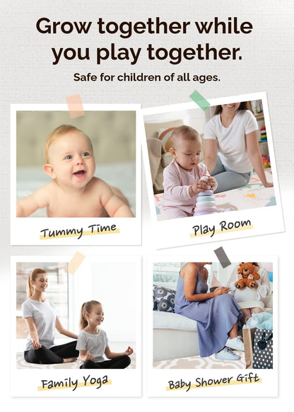 Wiping a spill off the waterproof surface of Baby Care floor mat