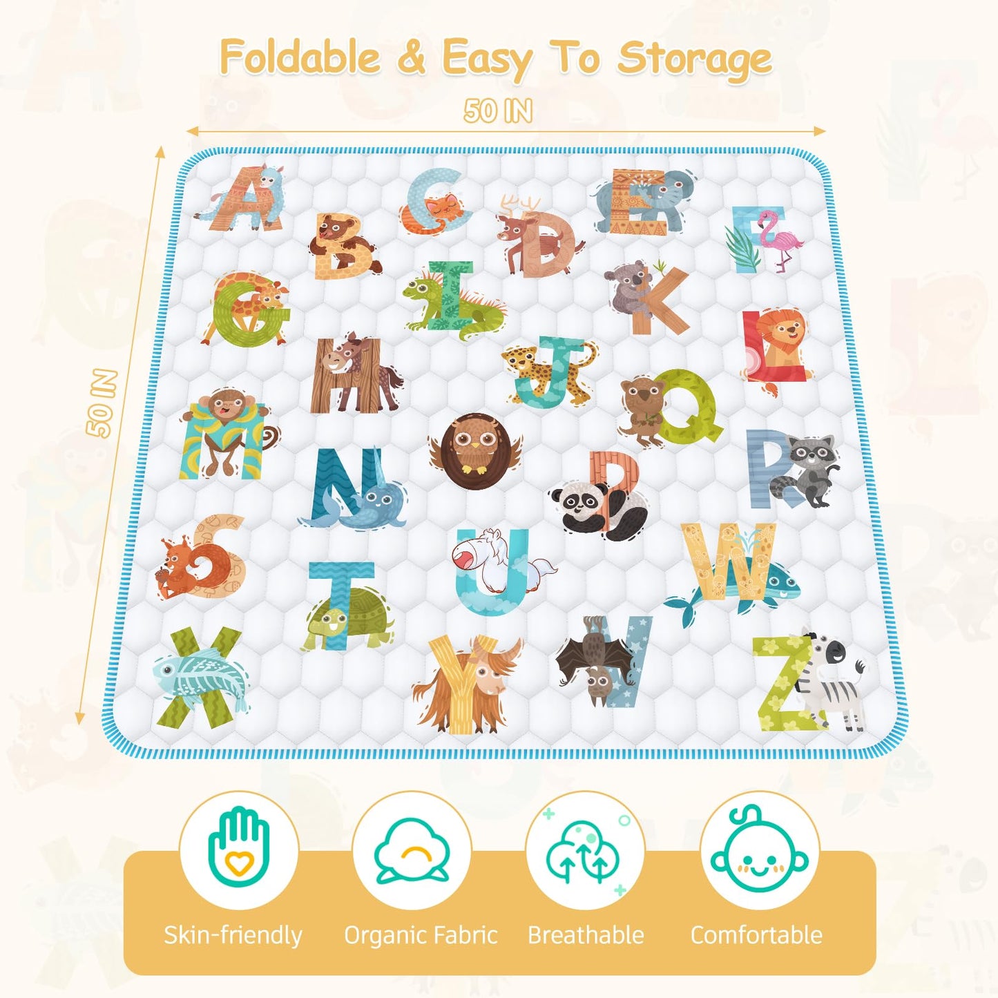 Close up of soft fabric texture on Envtek playpen mat