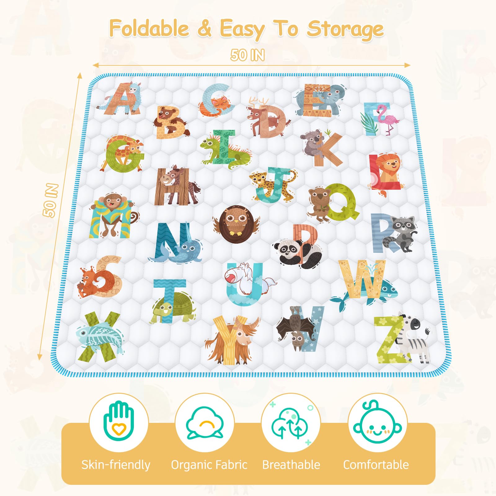 Close up of soft fabric texture on Envtek playpen mat