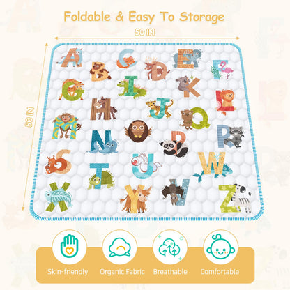 Close up of soft fabric texture on Envtek playpen mat