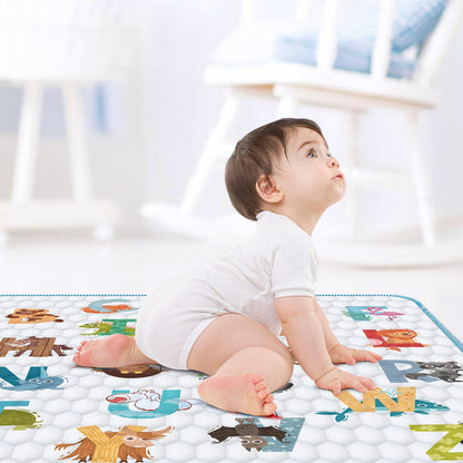 Baby playing comfortably on 50x50 inch Envtek floor mat