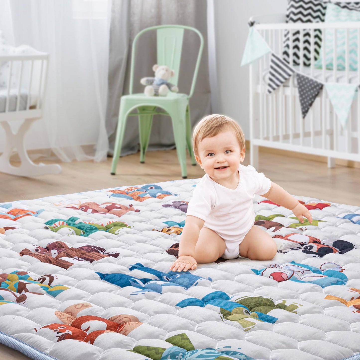 Envtek playpen mat inside square playpen setup