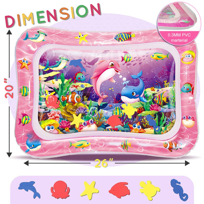 Sensory development water mat showing interactive underwater graphics for three month old infants