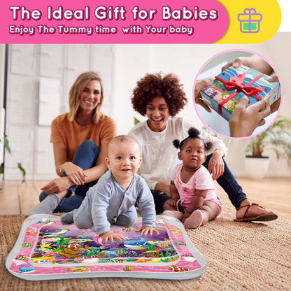 Under the sea pattern design layout on a premium leak proof infant exercise mat