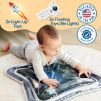 SplashEZ inflatable sensory water play pad with LED glowing fishes
