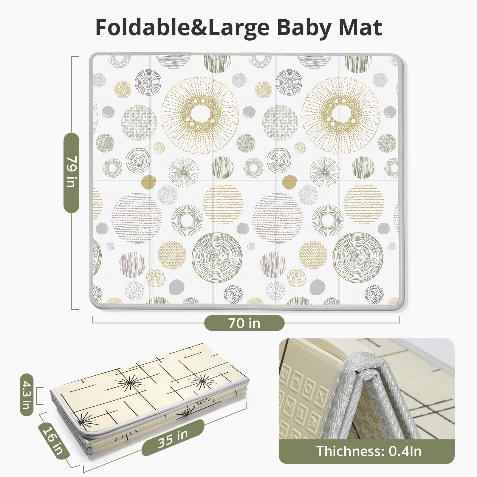 Side profile of thick XPE foam baby play mat