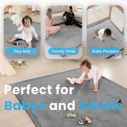 Child playing safely on PaPaMat 50x50 floor mat