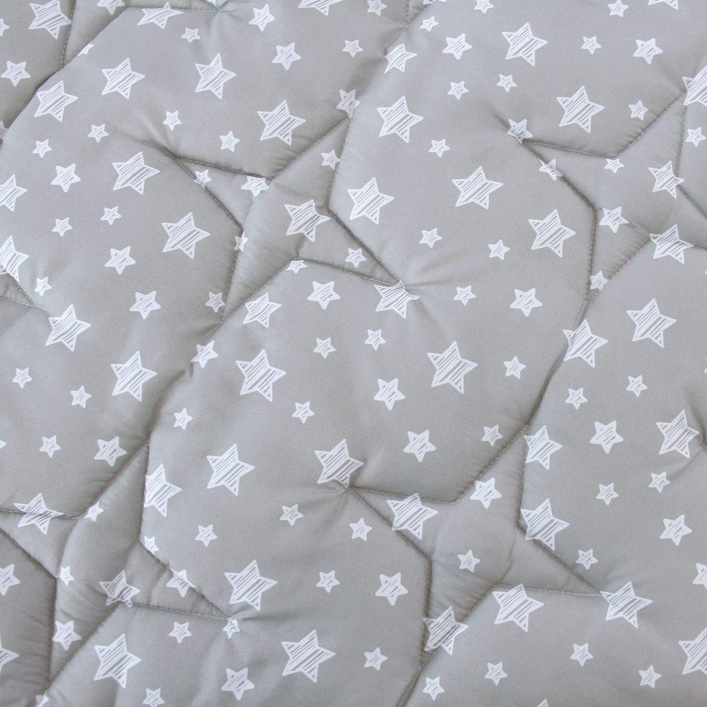 Moonsea six panel play yard mattress padding thickness close up view.