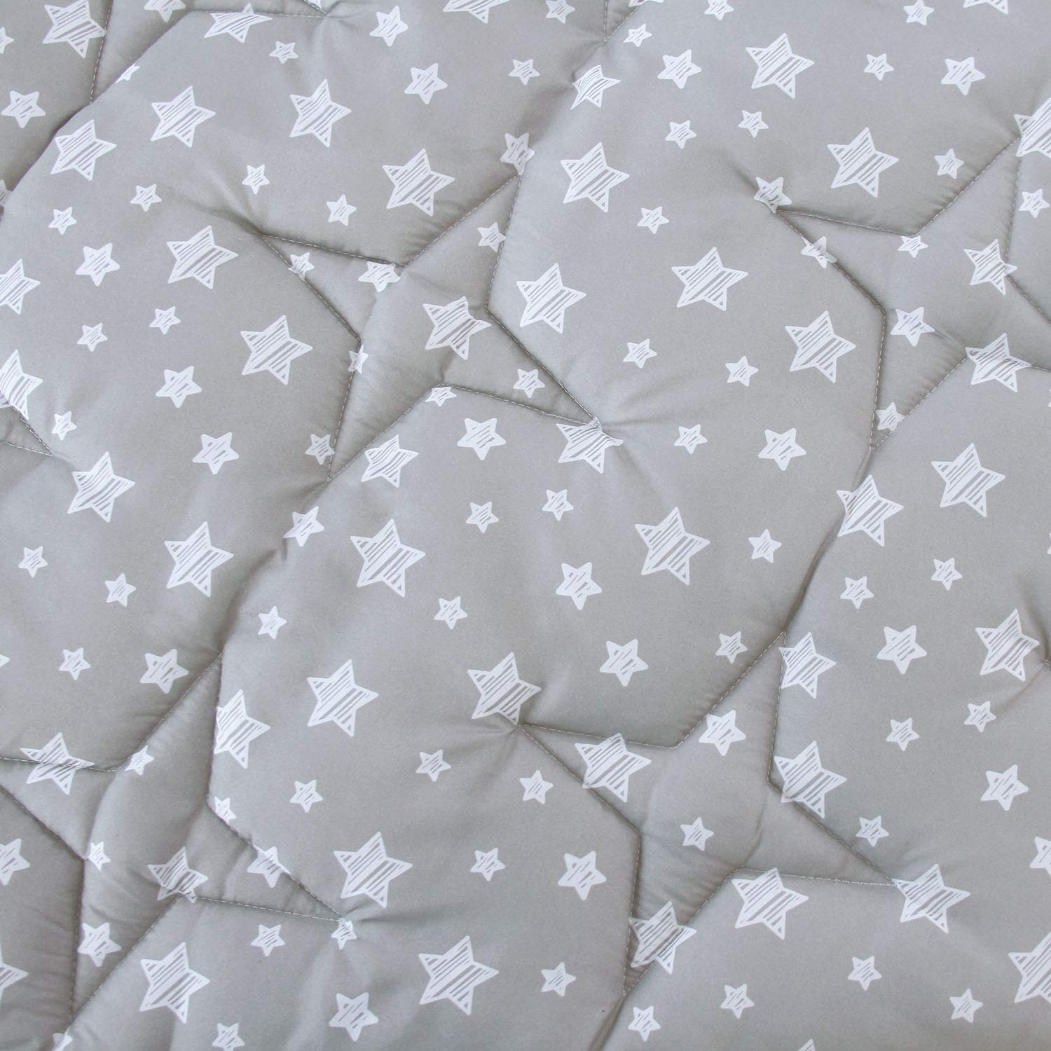 Moonsea six panel play yard mattress padding thickness close up view.