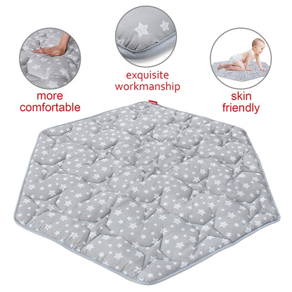 Moonsea non slip baby floor playmat reverse side material texture detail.